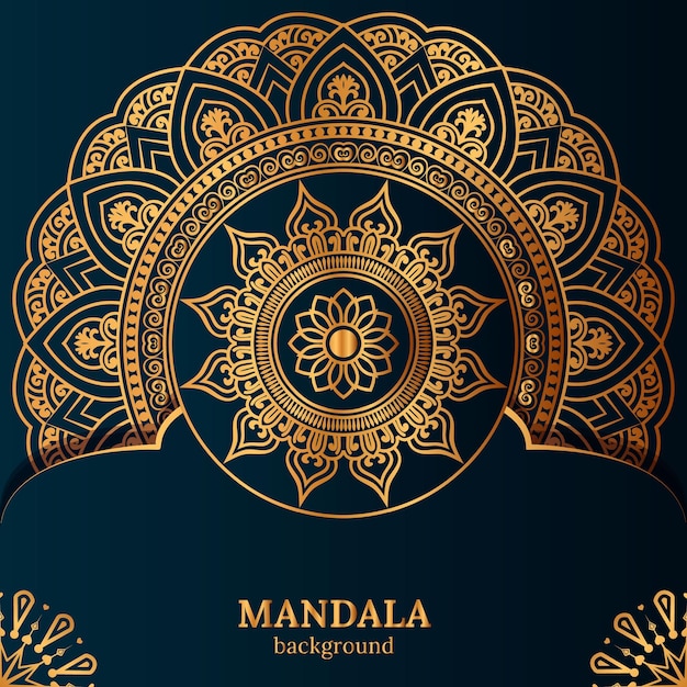 Vector luxe gouden achtergrond kleurrijke mandala ontwerpsjabloon