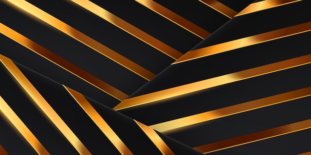 Luxe gouden achtergrond met luxe gouden elementen Moderne 3D Abstract Vector Illustration Design