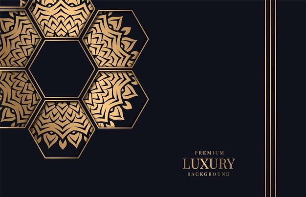 Vector luxe gouden achtergrond met mandala voor uitnodigingskaart