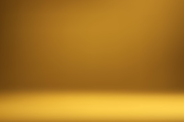 Luxe gouden achtergrond van de studio met schijnwerpers Template mockup voor de weergave van het product