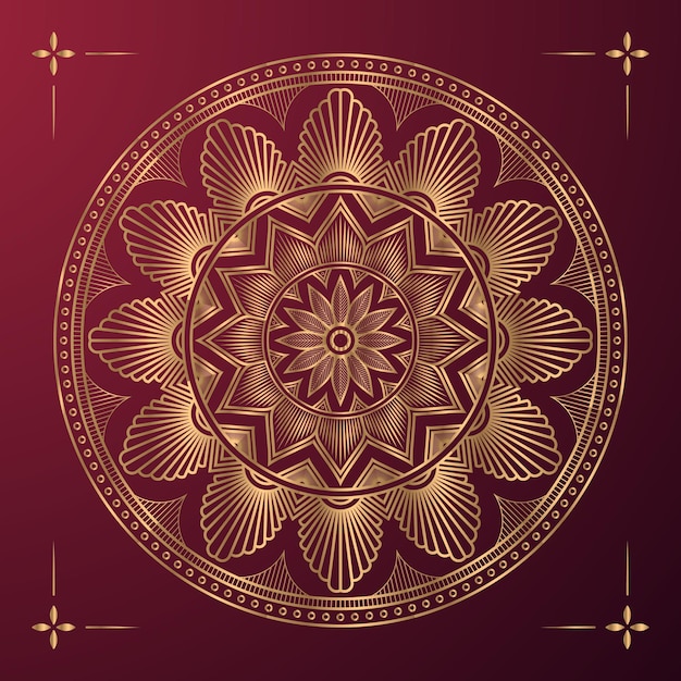 Luxe gouden achtergrond zwarte mandala premium vector