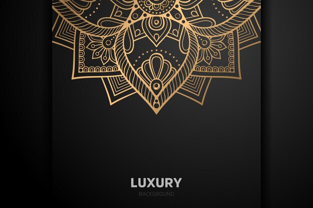 Luxe gouden achtergrond zwarte mandala