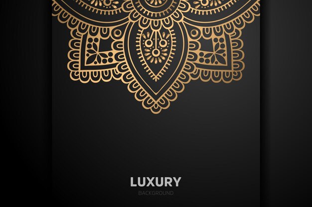 Vector luxe gouden achtergrond zwarte mandala