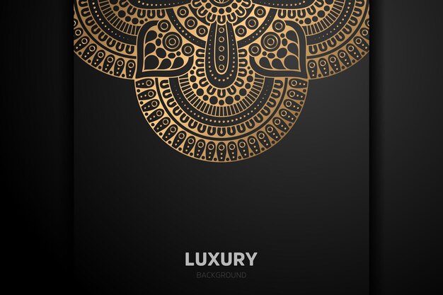 Luxe gouden achtergrond zwarte mandala