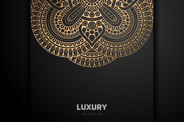 Luxe gouden achtergrond zwarte mandala