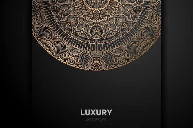 Luxe gouden achtergrond zwarte mandala