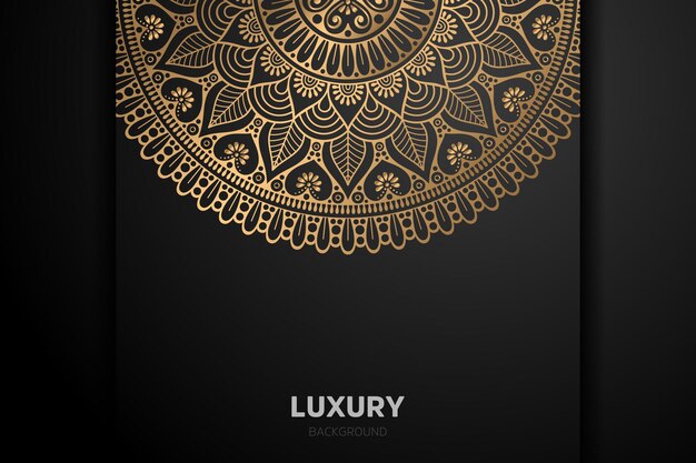 Luxe gouden achtergrond zwarte mandala