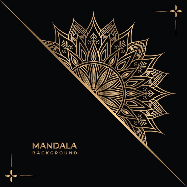 Luxe gouden achtergrond zwarte mandala