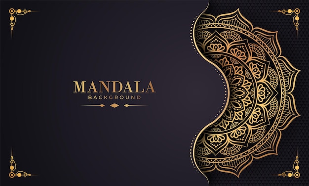 Luxe gouden arabesk patroon in mandala achtergrond Arabische islamitische oost-stijl premium vector Premium