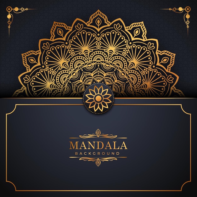 Luxe gouden arabesk patroon in mandala achtergrond premium vector