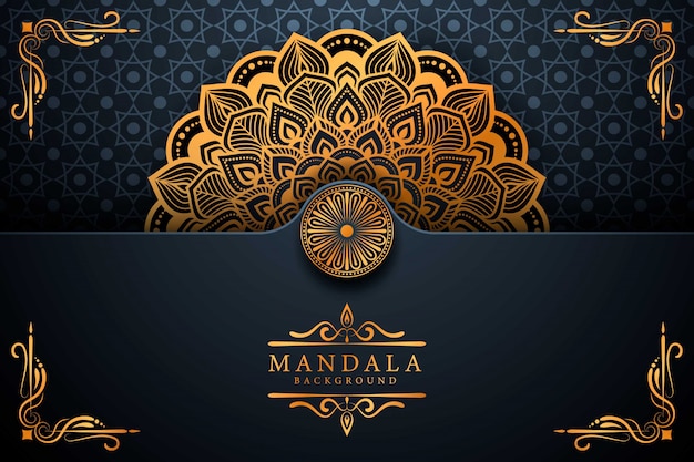 Luxe gouden arabesque mandala achtergrond