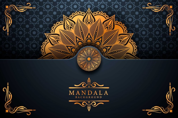 Luxe gouden arabesque mandala achtergrond