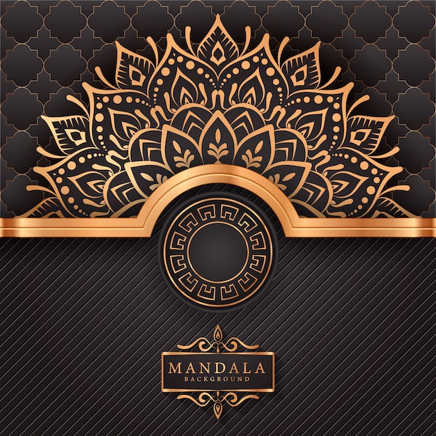 Luxe gouden arabesque mandala achtergrond