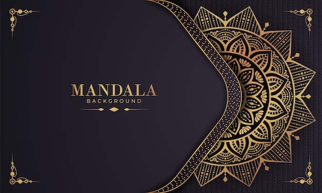 Luxe gouden arabesque patroon in mandala achtergrond Arabische islamitische Oost-stijl premium vector