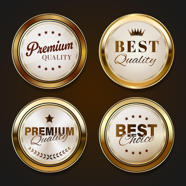 Luxe gouden badges en etiketten Retro vintage cirkel badge ontwerp