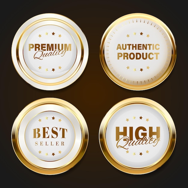 Luxe gouden badges en etiketten Retro vintage cirkel badge ontwerp