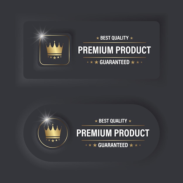 Vector luxe gouden badges en etiketten van premium kwaliteit product