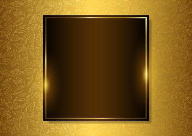 Luxe gouden bladerenpatroon met vierkant frame