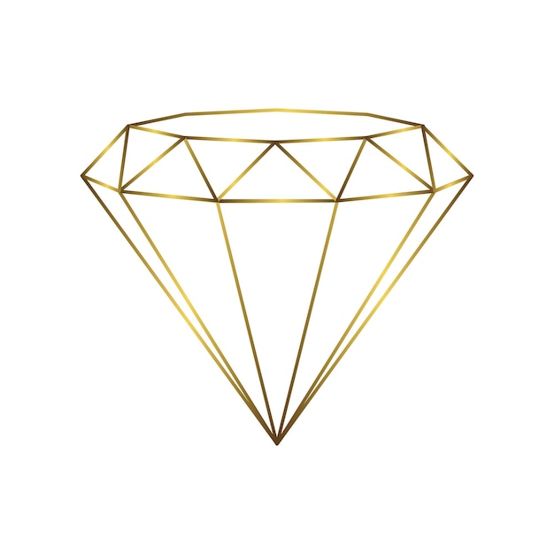 Luxe gouden diamant geïsoleerd Vector lijn logo