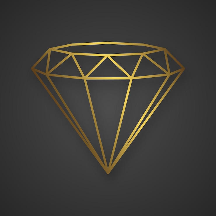Vector luxe gouden diamant geïsoleerd. vectorlijnlogo voor uw ontwerp