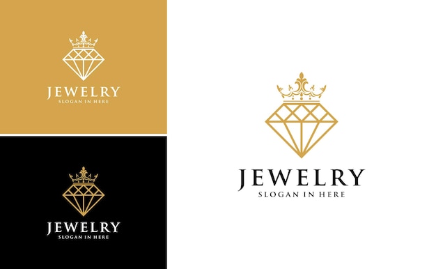 luxe gouden diamanten kroon logo