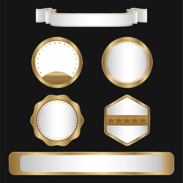 Luxe gouden en zilveren designbadges en labels-collectie