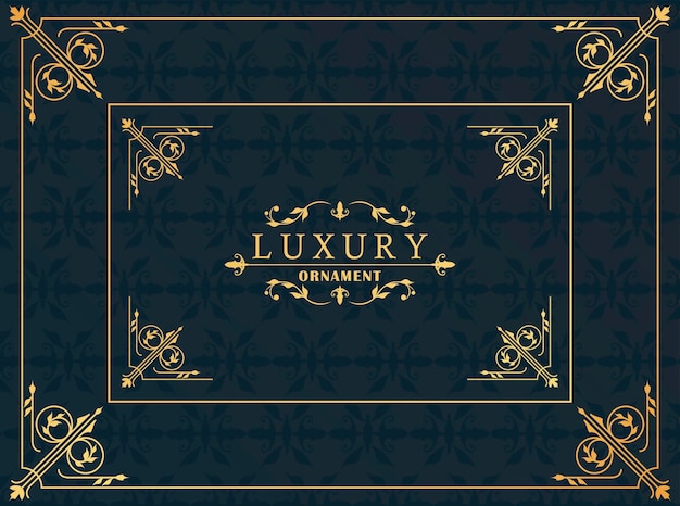 Luxe gouden frame Victoriaanse stijl op zwarte achtergrond