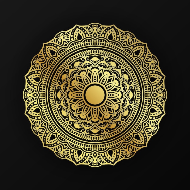 Luxe gouden gradiënt mandala achtergrond vector ornament