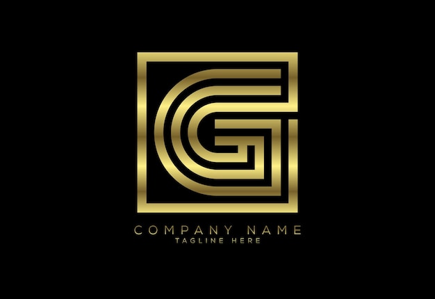 Luxe gouden kleur lijn letter g grafisch alfabet symbool voor corporate business identity