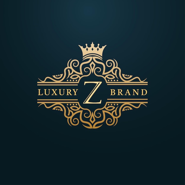 Luxe gouden letter Z-logo. Luxe logo eerste letter Z-ontwerp