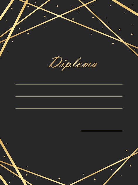 Vector luxe gouden lijn frame diploma certificaat achtergrond