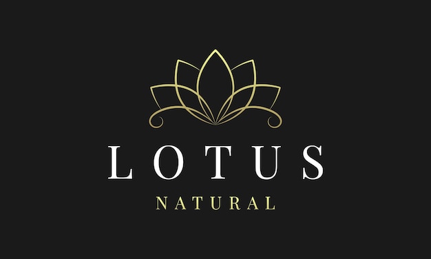 Luxe gouden lotusbloem vrouwelijk logo ontwerp vector voor salon sieraden spa en massage