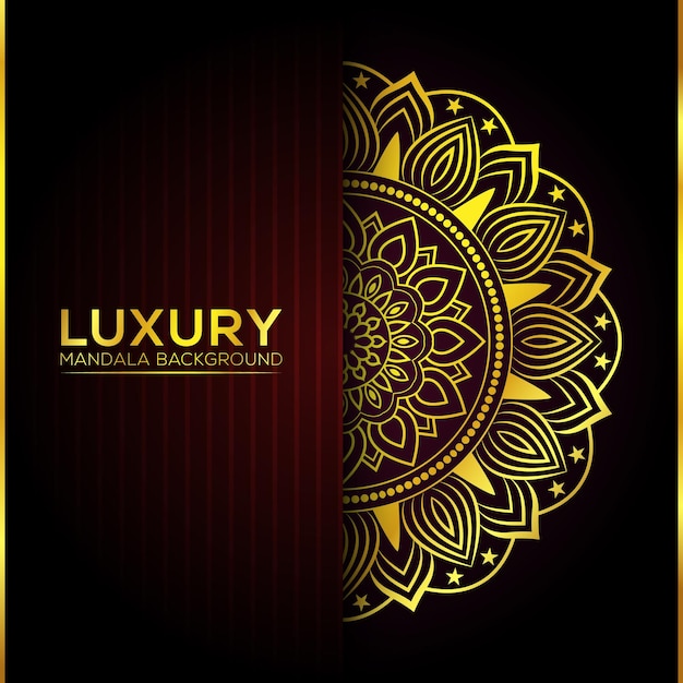 Luxe gouden mandala achtergrond met arabesque patroon Arabische islamitische Oost-stijl