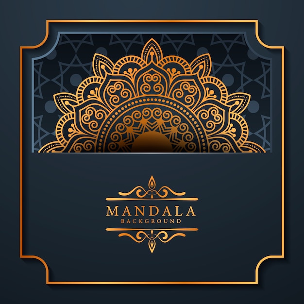 Luxe gouden mandala achtergrond met arabesque patroon