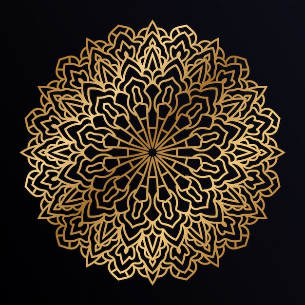 Luxe gouden mandala achtergronddecoratie. Decoratief ornament in etnische oosterse stijl.