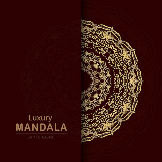 Luxe Gouden Mandala achtergrondontwerp