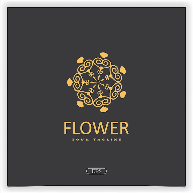 Luxe gouden mandala bloem logo bussines ontwerp premium elegante sjabloon vector eps 10