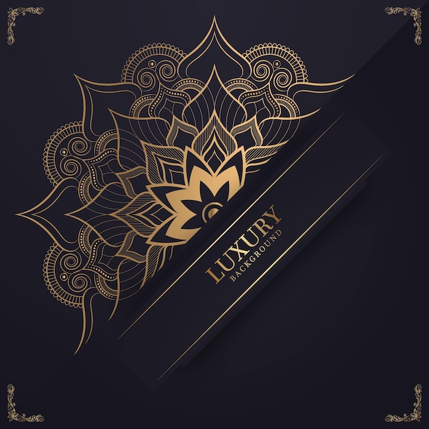 Vector luxe gouden mandala, koninklijke sier decoratieve achtergrond eps-bestand downloaden