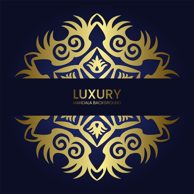 Luxe gouden mandala met achtergrondontwerp vector