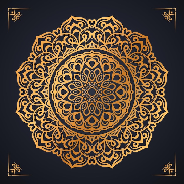 Luxe gouden mandala-ontwerp met achtergrond