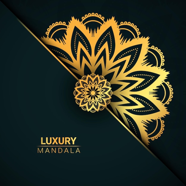 Luxe gouden mandala ontwerpsjabloon
