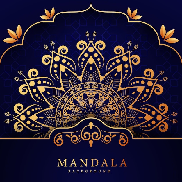 Vector luxe gouden mandala patroon achtergrond