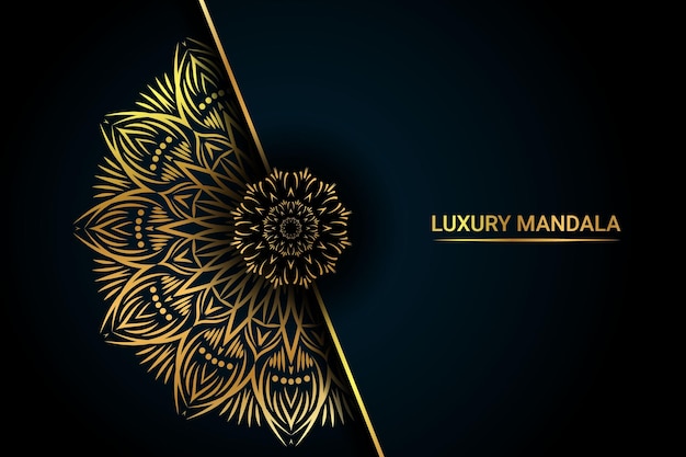 Luxe gouden sier mandala achtergrondontwerp