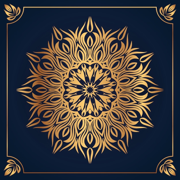 Luxe gouden sier mandala ontwerp achtergrond vector