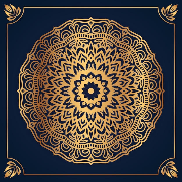 Luxe gouden sier mandala ontwerp achtergrond vector