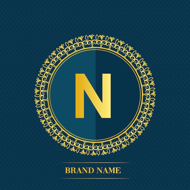 Vector luxe gouden sjabloonmonogram premium vector