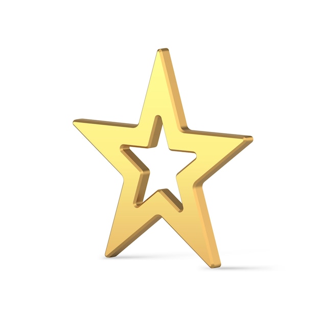 Luxe gouden ster frame isometrisch symbool van award prestatie sieraden 3D-sjabloon vector