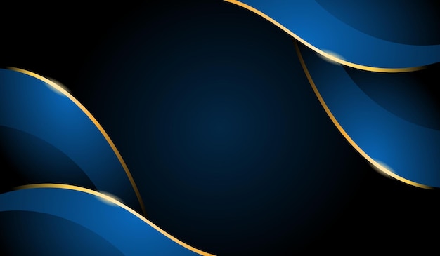 Luxe gradiënt achtergrond abstract modern 3d golf blauw donker