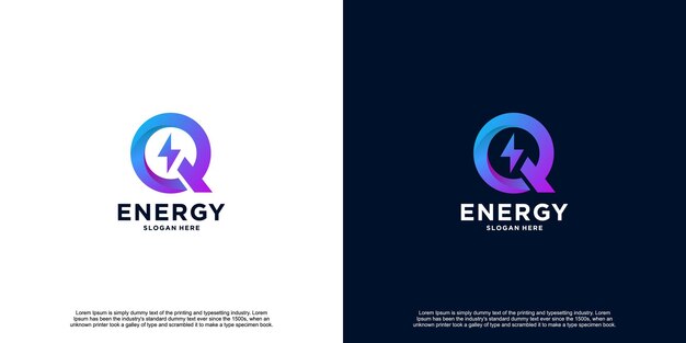 Vector luxe gradiënt energie logo ontwerp