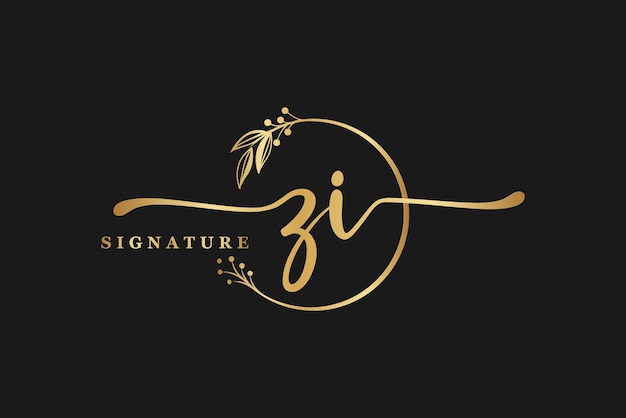 Luxe handtekening eerste zi logo ontwerp Handschrift vector logo ontwerp illustratie afbeelding